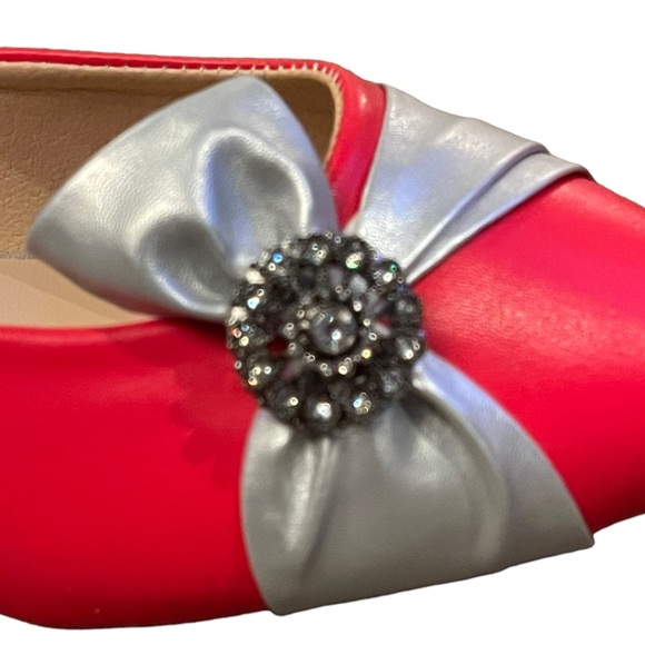 Cute Red & Silver Slide Shoes 7 37 - Picture 5 of 6